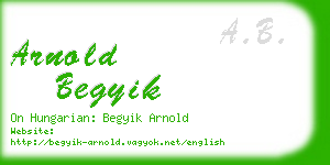 arnold begyik business card